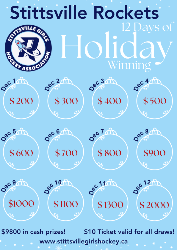SGHA 2025 Cash Calendar — prize dates and details